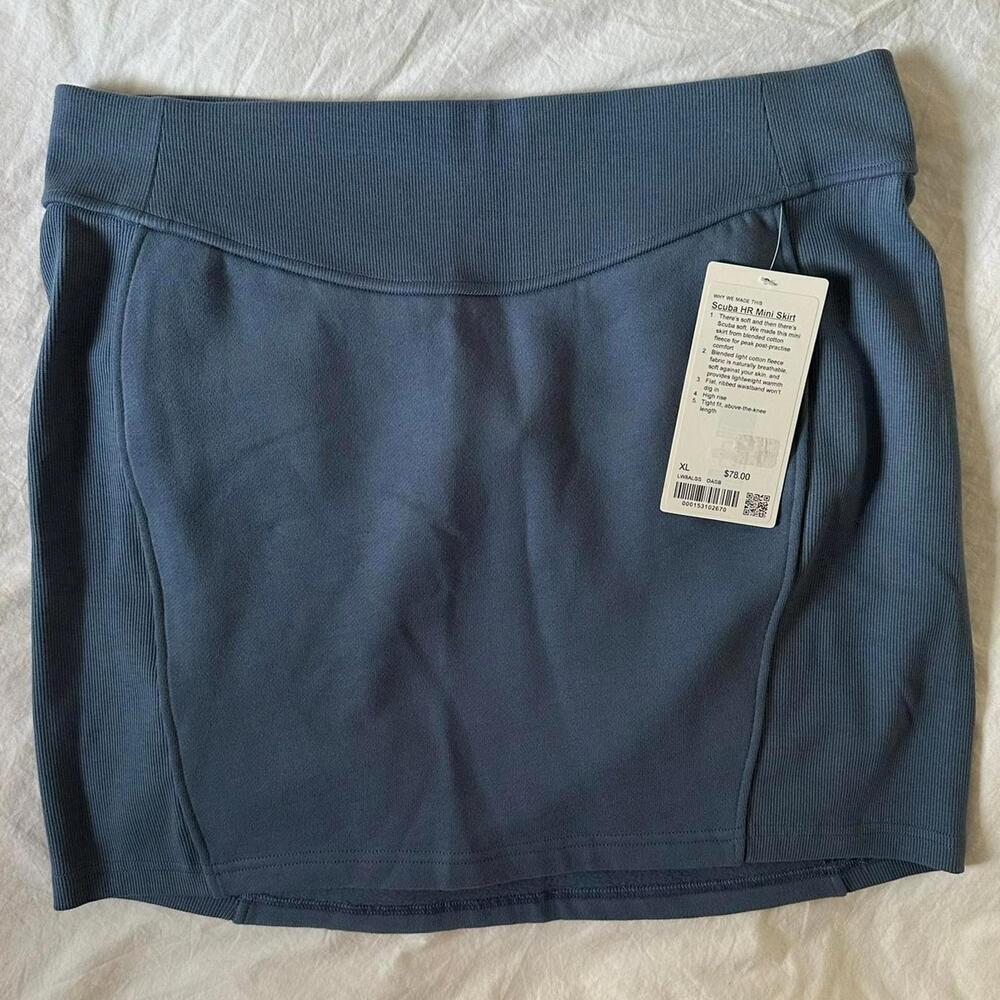 Lululemon Scuba High-Rise Mini Skirt Oasis Blue Size XL NWT - Picture 2 of 6